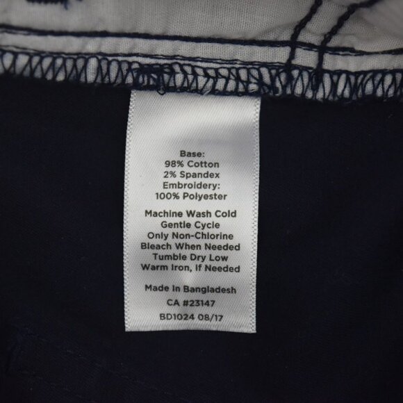 Talbots Simply Flattering Twill Straight Pants Womens 14P Navy Whale 5-Pocket - Picture 6 of 7